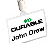 Click-Fold Convex Name Badge Holder, Horizontal, 3 3/4w x 2 1/4h, Clear, 25/Pack
