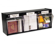 Tilt Bin Plastic Storage System, 3 Bins, 23 5/8 x 7 3/4 x 9 1/2, Black