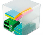 Desk Cube, Divided, Clear, 6 x 6 x 6
