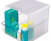 Desk Cube with Drawer, Clear, 7-1/8 x 6 x 6