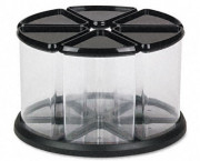 6 Canister Carousel Organizer, Plastic, 11 1/8 x 11 1/8, Black/Clear
