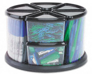 9 Canister Carousel Organizer, Plastic, 11 1/8 x 11 1/8, Black/Clear