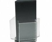 Countertop Revolving Literature Racks, 3 Compartments, 7-1/2w x 10-3/4h, Black