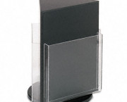 Countertop Revolving Literature Racks, 3 Compartments, 10-1/4w x 13h, Black