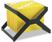 X-Rack Letter/Legal Size Hanging File, Plastic, 16 x 12 x 11, Black