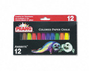 Ambrite Paper Chalk, Assorted Colors, 12 Sticks/Set
