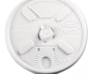 Lift N' Lock Plastic Hot Cup Lids, Fits 10-oz. Cups, White, 100/Bag