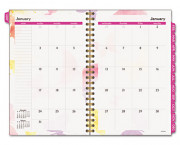 2012 Watercolors Weekly/Monthly Planner, 5-1/2 x 8-1/2, Floral Cover/Beige Pages