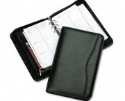 Avalon Leatherlike Vinyl Zippered Organizer Starter Set, 3-3/4 x 6-3/4, Black