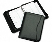 Avalon Leatherlike Vinyl Zippered Organizer Starter Set, 5-1/2 x 8-1/2, Black