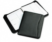 Avalon Leatherlike Vinyl Zippered Organizer Starter Set, 8-1/2 x 11, Black