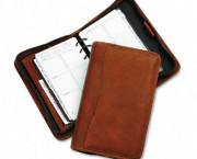 Aviator Cowhide Leather Zippered Organizer Starter Set, 3-3/4 x 6-3/4, Dark Tan