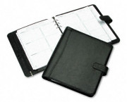 Avalon Leatherlike Vinyl Snap-Close Organizer Starter Set, 8-1/2 x 11, Black