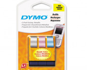 LetraTag Metallic Label Tape Cassette, 1/2in x13ft, Assorted, 3 Rolls/Pack