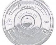 Compostable Cold Drink Cup Lids, Flat, Clear, 1000/Carton