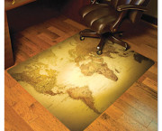 World Map 48x36 Rectangle Chairmat, Multi-Task Series for Hardfloor