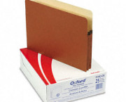 1 3/4 Inch Expansion File Pocket, Manila/Red Fiber, Letter, 25/Box