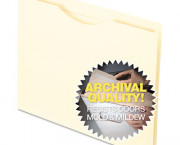 Antimicrobial Reinforced File Jacket, Flat, Letter, Manila, 100/Box