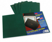 Certificate Holder, 12-1/2 x 9-3/4, Green, 5/Pack