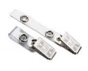 ID Badge Clip with Snap Strap, 100 Clips and Straps/Box