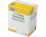 Gauze Dressing Pads, 3 x 3, 10/Box