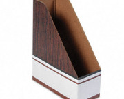 Corrugated Cardboard Magazine File, 4 x 9 x 11 1/2, Wood Grain, 12/Carton