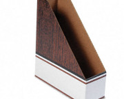 Corrugated Cardboard Magazine File, 4 x 11 x 12 3/4, Wood Grain, 12/Carton