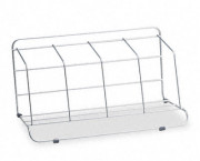 Four-Section Wire Catalog Rack, Metal, 16 1/2 x 10 x 8, Silver