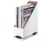 Corrugated Cardboard Magazine File, 4 x 9 1/4 x 11 3/4, White, 12/Carton