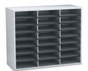 Fiberboard Literature Sorter, 24 Sections, 29 x 11 7/8 x 23 3/4, Dove Gray