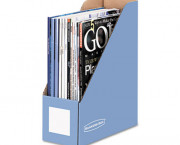 Decorative Magazine File, 4 x 9 x 11 1/2, Cornflower Blue