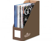 Decorative Magazine File, 4 x 9 x 11 1/2, Mocha Brown
