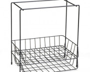 Wire Double Tray with Hanging File, Letter, 13 5/8 x 10 1/16 x 14 7/8, Black