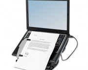 Adjustable Laptop Riser with Four-Port USB Hub, 12 1/8 x 13 3/8 x 3, Black/Gray