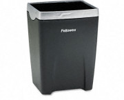 Office Suites Divided Pencil Cup, Plastic, 3 1/16 x 3 1/16 x 4 1/4, Black/Silver