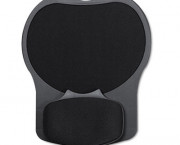 Easy Glide Gel Mouse Pad w/Wrist Rest, 10 x 12, Black/Black
