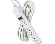 Six-Outlet Power Strip, 120V, 15ft Cord, 13-3/4 x 7-3/4 x 10-1/2, Platinum