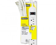 Six-Outlet Plastic Power Strip, 120V, 6ft Cord, 1 x 8 x 1-3/4, Platinum