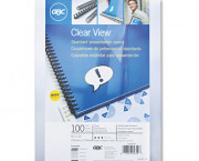 Clear View Presentation Binding System Cover, 11 x 8-1/2, Clear, 100/Box