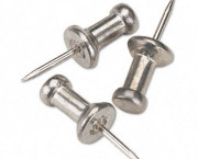 Aluminum Head Push Pins, Aluminum, Silver, 3/8