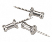 Aluminum Head Push Pins, Aluminum, Silver, 1/2
