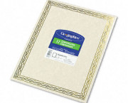 Foil Stamped Award Certificates, 8-1/2 x 11, Gold Serpentine Border, 12/Pack