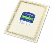 Foil Enhanced Certificates, 8-1/2 x 11, Gold Flourish Border, 12/Pack