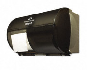 Compact Coreless Double Roll Tissue Dispenser, 10 1/8 x 6 3/4 x 7 1/8,Smoke/Gray