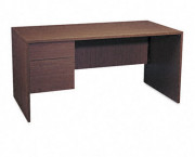 Genoa Series Left Pedestal Workstation Desk, 60w x 30d x 29h, Mahogany