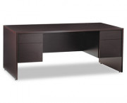Genoa Series Double Pedestal Desk, 72w x 36d x 29h, Dark Espresso