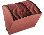 1-31 Accordion Open File, 31 Pockets, 1/3 Tab, Letter, Brown