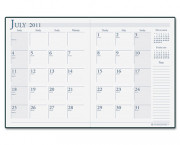 14-Month Academic Economy Planner, 8-1/2 x 11, Burgundy Cover, White/Gray Pages