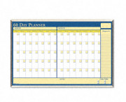 60-Day Wall Planner, Laminated, 32 x 21 1/2, Blue/White/Yellow/Silver