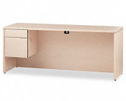 10500 Series 3/4-Height Left Pedestal Credenza, 72 x 24 x 29-1/2, Natural Maple